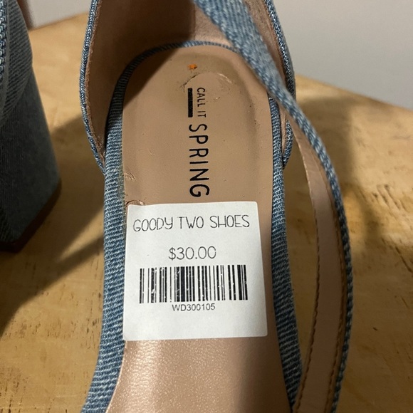 Call It Spring Light Blue Denim Heels size 8.5 - Picture 2 of 7